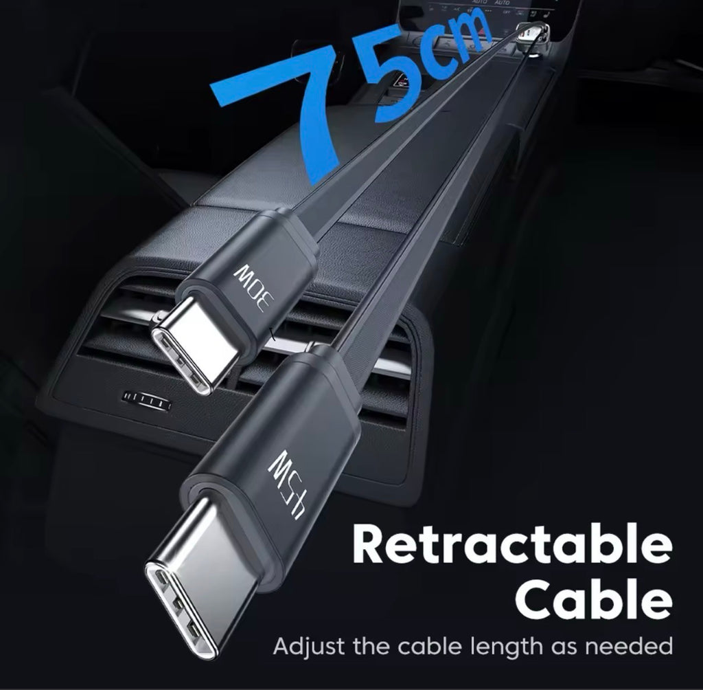 PlugAndDrive | מטען לרכב Toocki 105W – טעינה מהירה 4 ב-1 עם כבלים נשלפים