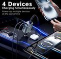 PlugAndDrive | מטען לרכב Toocki 105W – טעינה מהירה 4 ב-1 עם כבלים נשלפים