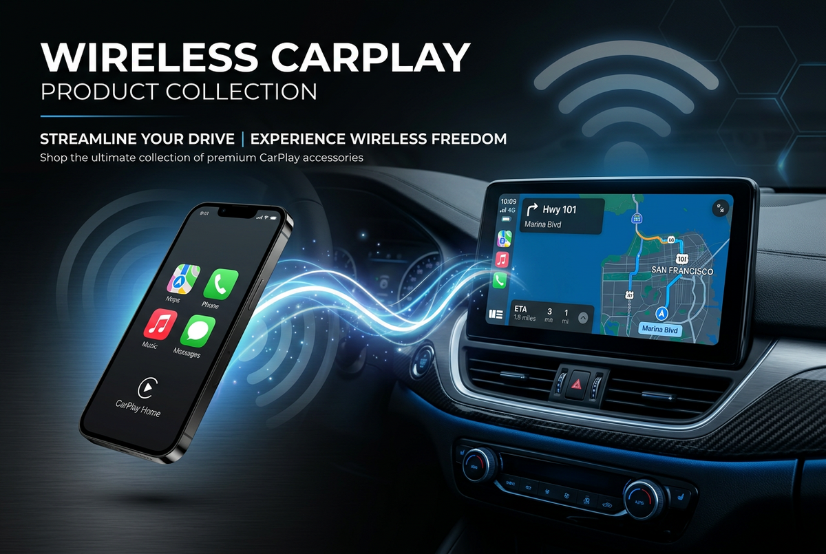 מתאם אלחוטי ל-Apple CarPlay ו-Android Auto